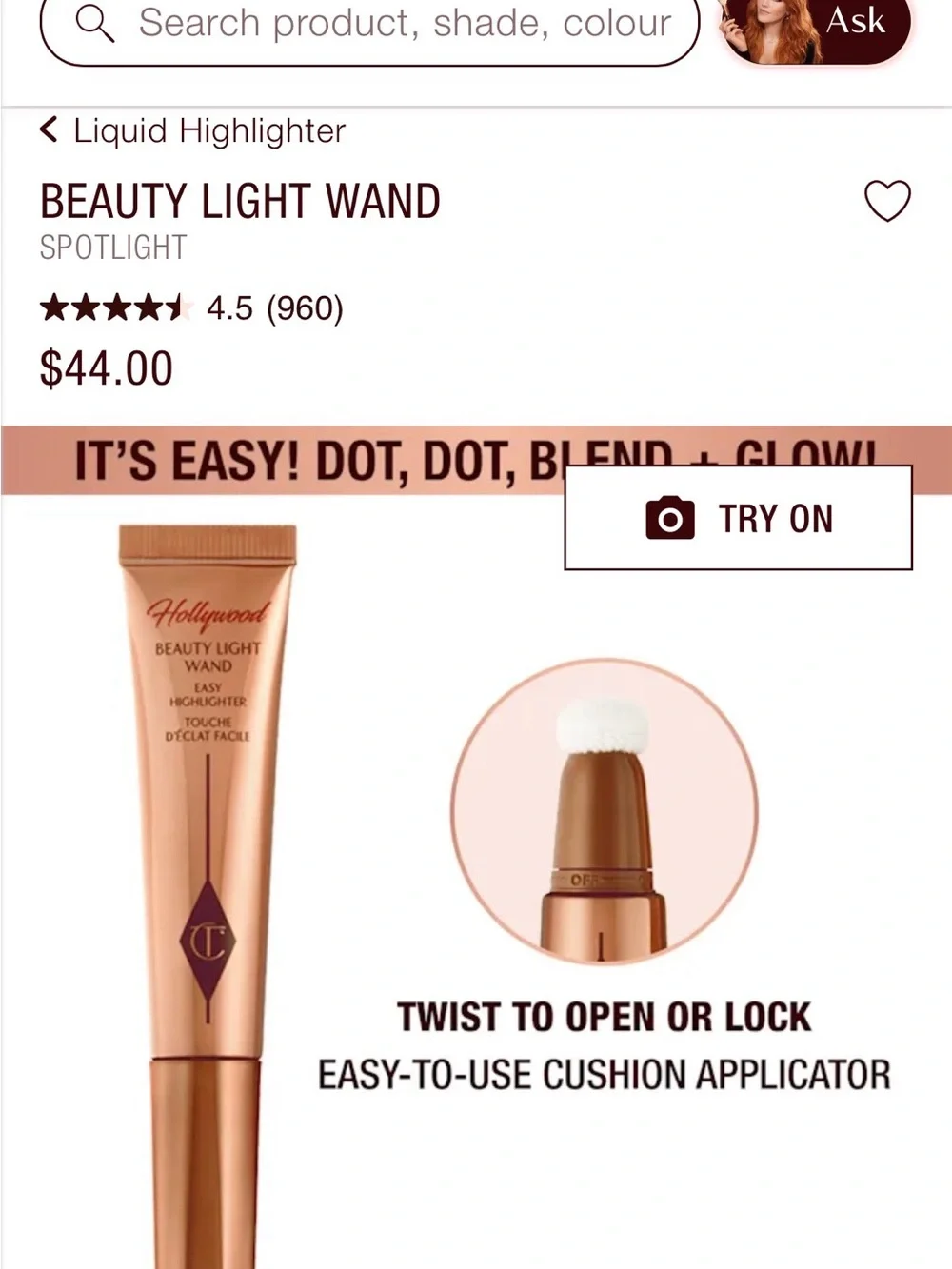 Charlotte Tilbury Beauty Light Wand Highlighter - Rose Gold